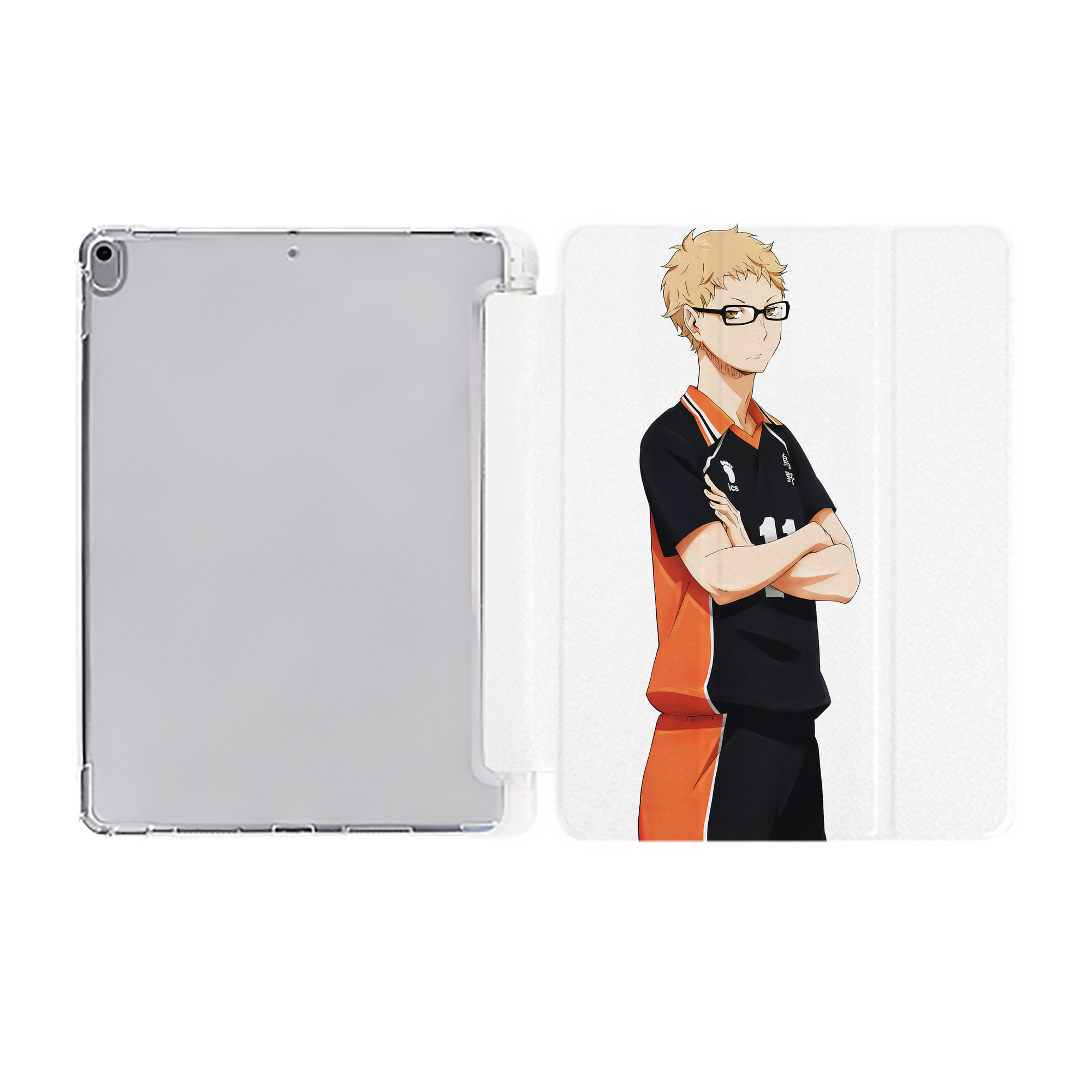 （画像用） ハイキュー!! Haikyu!! IPad ケース ペン収納付き 三つ折りスタンド PUレザー×シリコン 対応機種9.5/10.5/10.9インチ